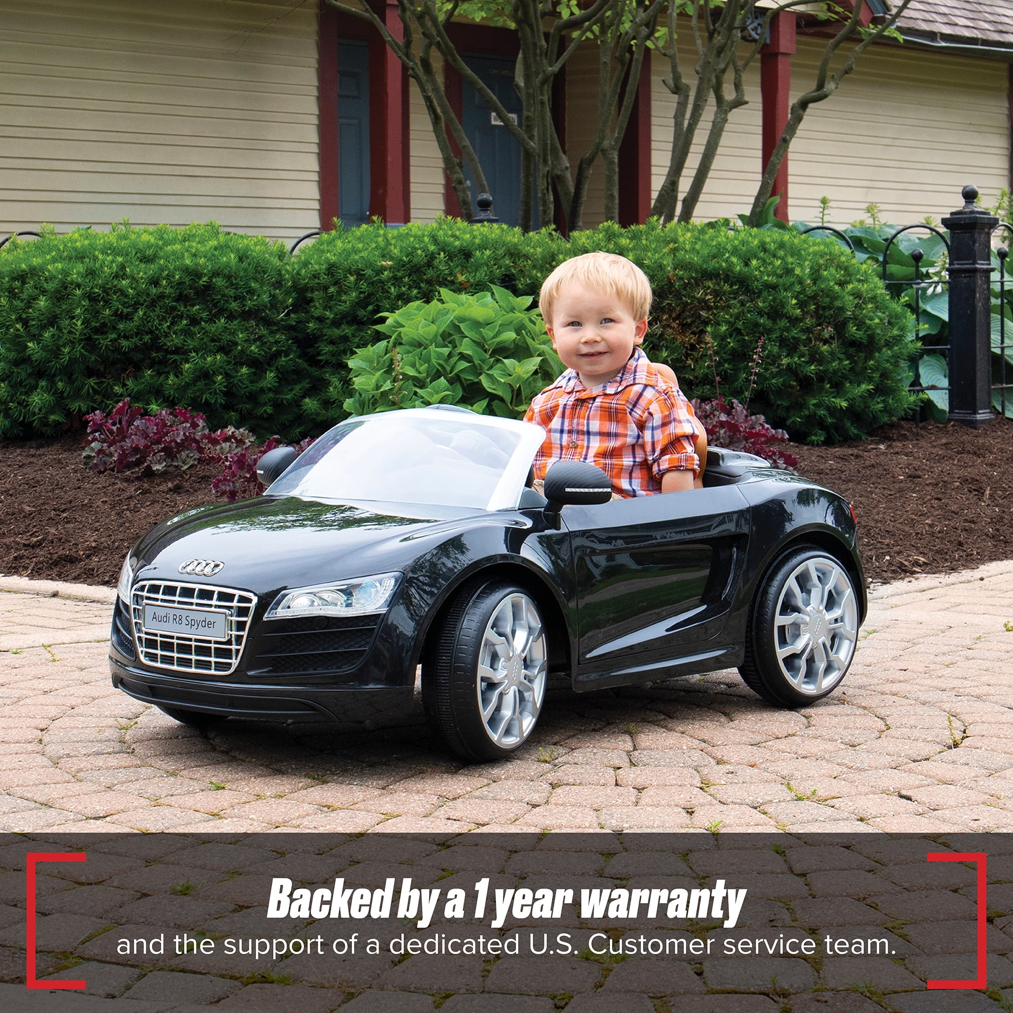 Auto Audi R8 Spider Coche eléctrico para niños 12V. Amarillo Bandeirante