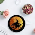 thumbnail image 4 of FMSHPON Hallween Witch Bat Full Moon Night Set of 4 Round Coaster for Drinks, Absorbent Ceramic Stone Coasters Cup Mat with Cork Base for Home Kitchen Room Coffee Table Bar Decor, 4 of 6