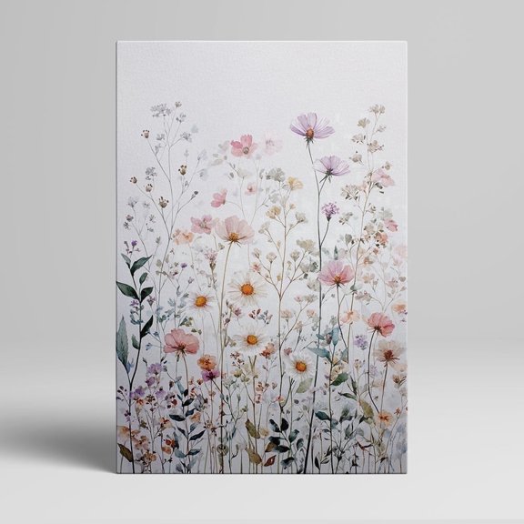 1pc Watercolor Wildflowers Canvas Wall Art, Framed Decor room hanging Wall Picture Decor for Home Gifts, living room, bathroom, bedroom, kitchen wall art decor canvas wall art