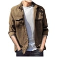 thumbnail image 1 of KIHOUT Chemises Homme Décontractées Col Rabattu Manches Longues Uni Poche Cardigan Chemise KH/TG, 1 of 6