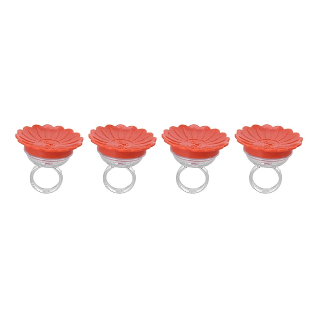 Mini comedero para colibrí, 4 Uds. Alimentador de anillo para colibrí, alimentador de dedo para colibrí, alimentador de flores y colibrí, acabado de lujo