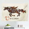 thumbnail image 1 of Unicorn Tapestry, Graphic of Surreal Animal with Long Horn and Hare of Female Energy Print, Fabric Wall Hanging Decor for Bedroom Living Room Dorm, 2 Sizes, Pink White, by Ambesonne, 1 of 1
