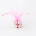 thumbnail image 3 of Cat Chew Ball Plush Interactive Cat Faux Feather Ball Kitten Play Ball with Bell, 3 of 10