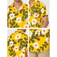 thumbnail image 7 of INSPIRE CHIC Men's Shirts Short Sleeve Floral Printed Button Front Beach Hawaiian Shirt 38 Yellow Floral, 7 of 7