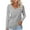 Gray, variant on Essentials Women's Regular-Fit Fashion Casual V-neck Long Sleeve T-Shirts Solid Color Basic Tops Tees Blouses