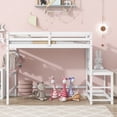 thumbnail image 2 of Miniyam Twin Size Loft Bed with Ladder and Guardrails for Kids, White, 2 of 7