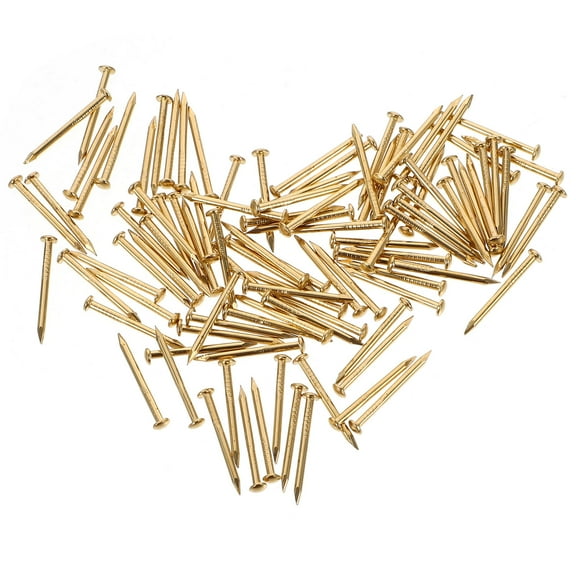 NICEXMAS 100 Pcs Golden Copper Nails for Furniture DIY Decorative Boxes 1.2x1.5mm