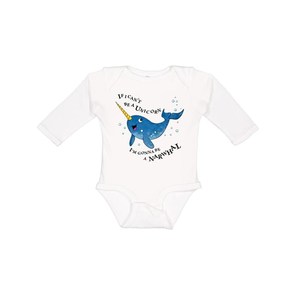 Inktastic If I Can't Be a Unicorn, I'm Gonna Be a Narwhal Boys or Girls Long Sleeve Baby Bodysuit