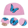 thumbnail image 3 of Unique Bargains 1 Pc Knitted PU Elastic Butterfly Pattern Swim Cap Pink, 3 of 5