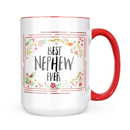 

Neonblond Happy Floral Border Nephew Mug gift for Coffee Tea lovers