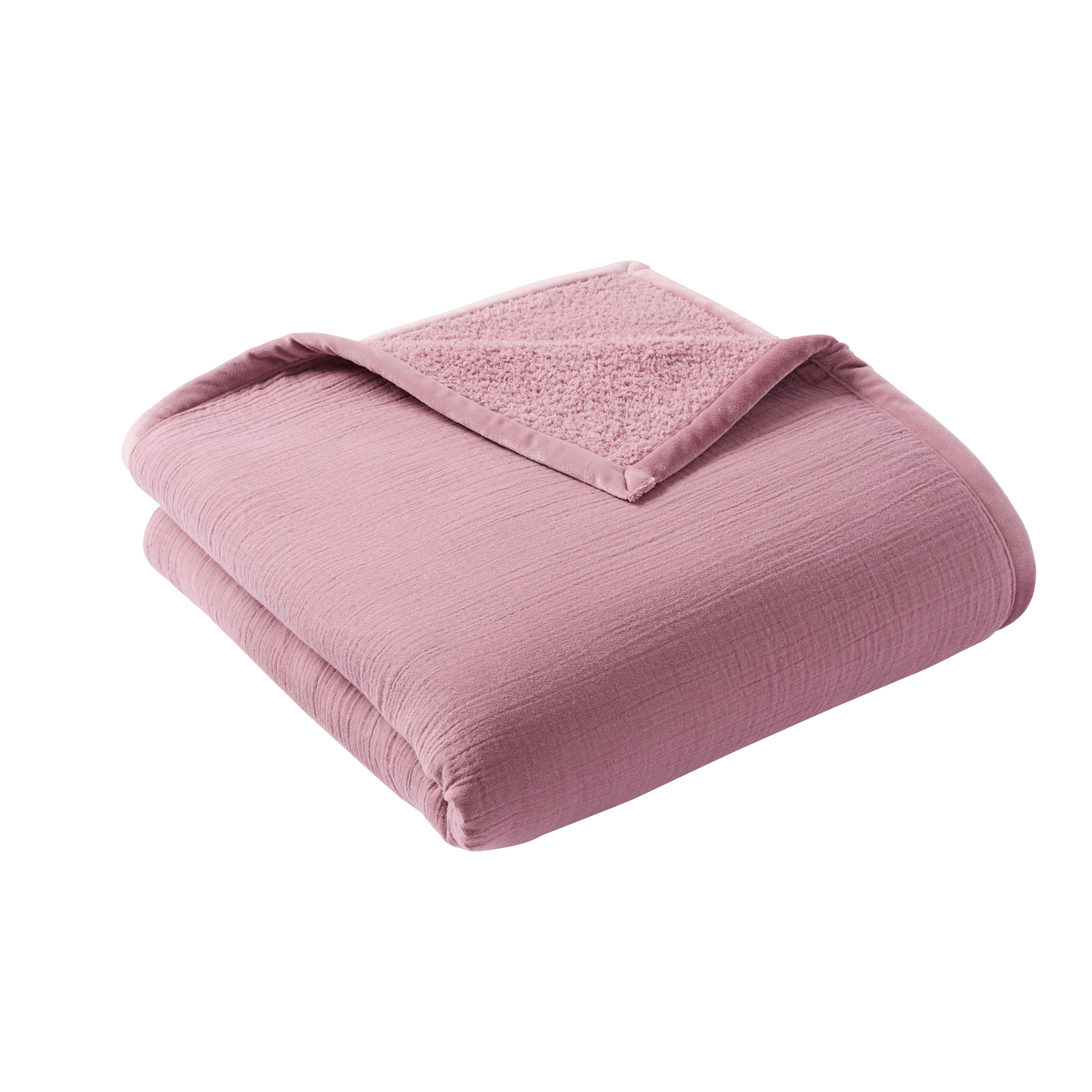 Better Homes & Gardens Oversized Reversible Gauze Knit Throw Blanket, Violet Gem