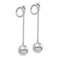 thumbnail image 3 of Sterling Silver Front Back Dangle Ball Post Earrings, 3 of 5