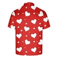 thumbnail image 5 of Bzhegqhd Men's Valentine's Day Printed Casual Short Sleeved Lapel Button, 5 of 5