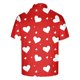 thumbnail image 5 of Camisa Casual Impresa Del Día de San Valentín de los Hombres, Manga Corta Top Del Botón de la Solapa para el Aire Libre Y el Ocio, Suéter de Tela de Malla Ligera, 5 of 9