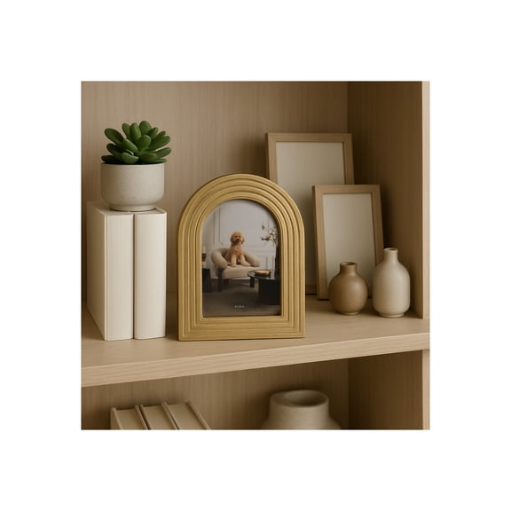 Arched Decorative Photo Frame for Home Decor - Contemporary Frame for Living Room, Bedroom, and Entryway Decor - Stylish Frame Suitable for Dorm Wall Display, Shelf, and Tabletop Accent - 8", Gold