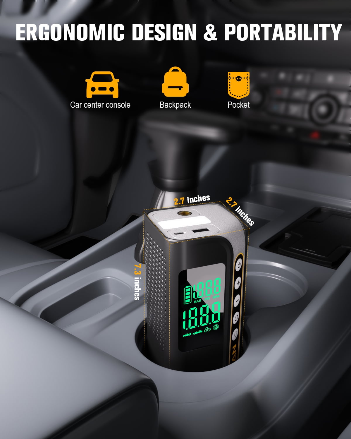 Clearance! VTOMAN X6 Pro Portable Air Compressor-160PSI Cordless Tire Inflator,7500mAh Compact Auto Tire Pump for Car/Bike/Balls