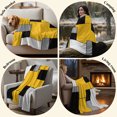 thumbnail image 6 of Yellow Abstract Throw Blanket for Couch,Soft Lightweight Flannel Fleece Blanket,Geometric Grey Black White Lattice Microfiber Plush All Season Decorative Blankets Gifts for Sofa Office Travel 40"x50", 6 of 9