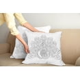 thumbnail image 2 of Ambesonne White Throw Pillow Cover 2 Pack, Outline Design Peacock Bird, 16", Charcoal Grey White, 2 of 5