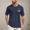 thumbnail image 2 of NAMTYQX Graphic Tees Men Lightweight Lounge Patterned Soft Baggy Casual Stretchy Short Sleeve Crew Neck Plus Size Mens Graphic T-Shirts Navy Size S, 2 of 5
