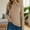Khaki, variant on Hrsba Women's V Neck Pullover for Fall Winter,Women's Long Sleeve Tops Solid Color Velour Brushed Fabric Crew Neck Ruffled Detail Pullover Fall Tops