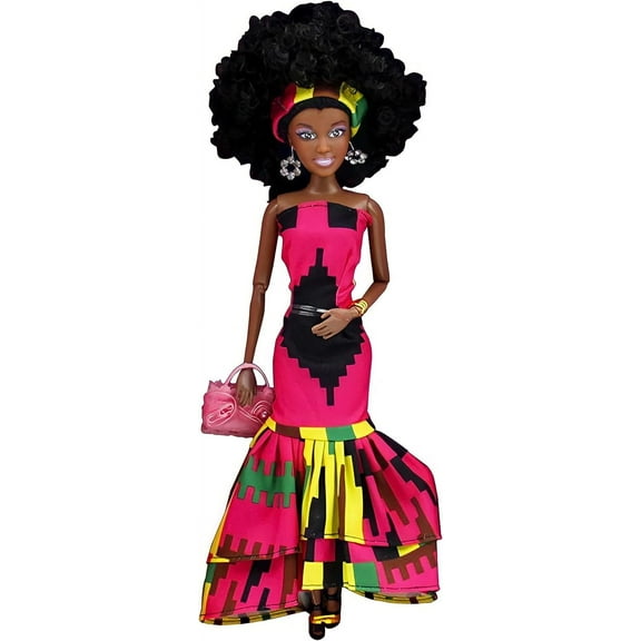 12.5 inch African Black Dolls Set With Nice Dress