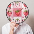 thumbnail image 5 of BZSMCE Wall Clock Acrylic Size：9.5*9.5in/11.9*11.9in Sweet Strawberry Patch Design Pattern Clock, 5 of 10
