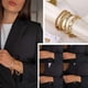 thumbnail image 5 of Pulseras de cadena en capas delicadas chapadas en oro de 14 quilates Ormromra Conjunto de pulsera de eslabones de brazalete lindo ajustable, 5 of 7
