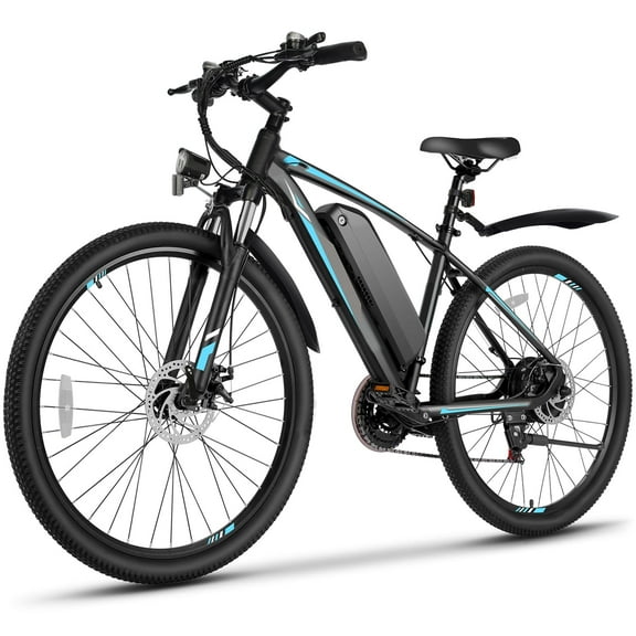 Elifine 500W Electric Bike for Adults, 27.5" Electric Mountain Bicycle, 48V 10.4Ah Battery UL2849, 19.8mph Aluminum Alloy Commuter Ebike, Lockable Suspension Fork, Shimano 21-Speed Blue