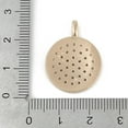 thumbnail image 3 of 1pc Brass Micro Pave Clear Cubic Zirconia Pendants Flat Round golden 25x19x3.5mm Hole: 1.8mm, 3 of 3