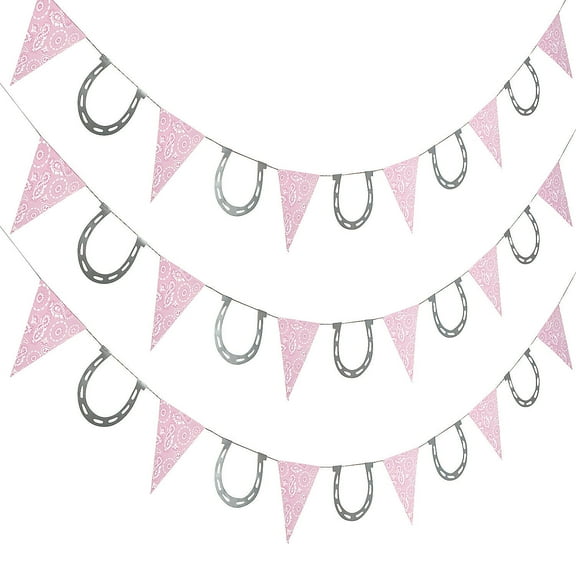 Pink Cowgirl Pennant Banner - Party Decor - 1 Piece