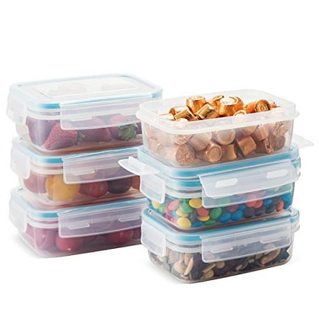 Komax Biokips Food Storage Snack Container 15oz. (set of 6) - Airtight, Leakproof With Locking Lids - BPA Free Plastic - Microwave, Freezer and Dishwasher Safe - Small Size to Store in