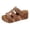 Coffee, variant on Wedge Sandals for Women Strappy Platform Cork Wedges Comfortable Arch Support Footbed Casual Slip on Slides Gladiator Beach Shoes Coffee Size 8.5