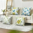 thumbnail image 3 of Spring Butterfly Floral Throw Pillow Cover 18 x 18 Set of 4, Flower Outdoor Pillow Case Farmhouse Couch Cushion Home Decor, 3 of 5