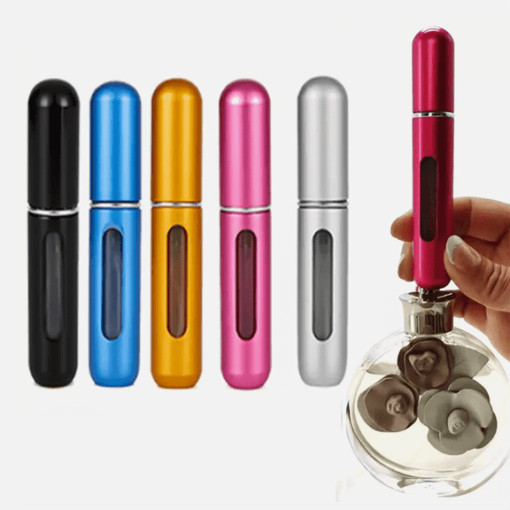 5ml Mini Refillable Perfume Spray Bottle - Portable Travel Scent Atomizer, Leak-proof Essential Oil Spray for Women and Men. (5pcs)