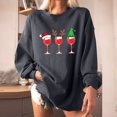 thumbnail image 2 of CEHVOM Women Christmas Print Loose O-Neck Long-Sleeved Fleece Oversized Sweatshirt Pullover, 2 of 8