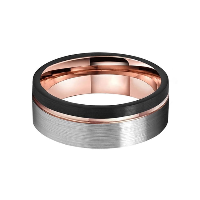 Qarigey Anillo de acero para hombre, 8mm, 3 colores, reemplazo de anillos anticorrosivos brillantes a la moda, adorno de joyería, regalo de cumpleaños Ropa, zapatos y accesorios Miscelánea talla 8 Qarigey AP015391-04