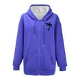 thumbnail image 4 of Puliio Women's Zip Up Hoodie Coconut Tree Print Casual Long Sleeved Drawstring Hooded Jacket Versatile Daily Zipper Hooded Sweatshirt, 4 of 4