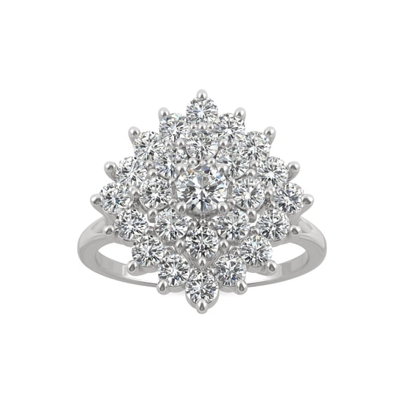 Charles & Colvard 14K White Gold Moissanite 3.5mm Round Fashion Ring-Size 10 1.12cttw DEW