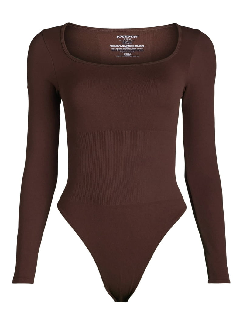 Joyspun Women's Seamless Shaping Bodysuit with Long Sleeves