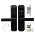 thumbnail image 1 of Cerradura de puerta inteligente sin llave con contraseña, biométrica, con huella dactilar, tarjeta, para seguridad del hogar y la oficina, modelo Tuya, 1 of 14