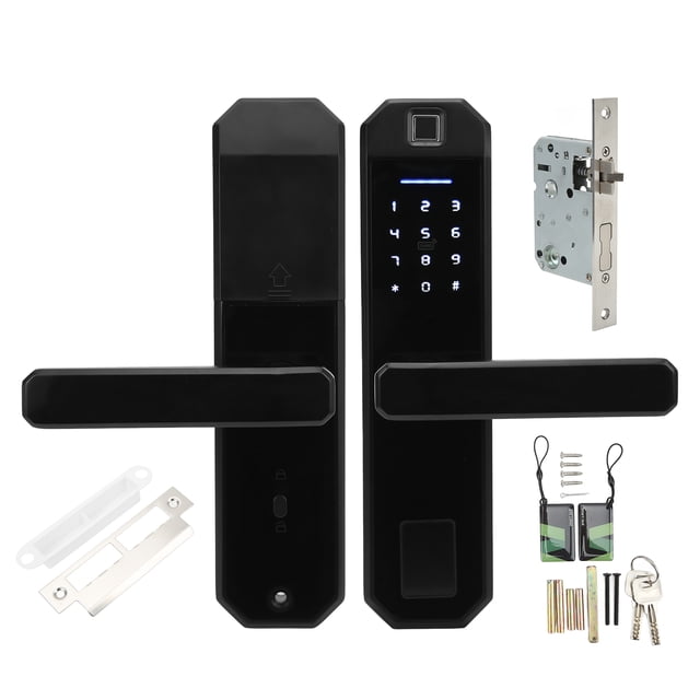 Cerradura de puerta inteligente sin llave con contraseña, biométrica, con huella dactilar, tarjeta, para seguridad del hogar y la oficina, modelo Tuya