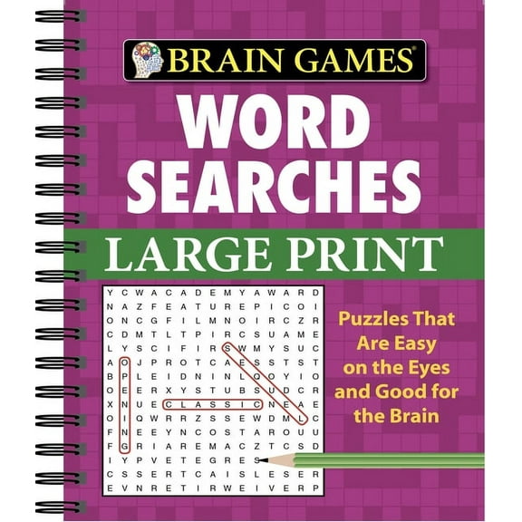 Brain Games Brain Games - Word Searches - Large Print (Purple), (Spiral-Bound)