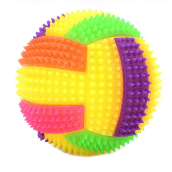 Boule de Volley-Ball Gonflable Clignotant LED Lumière Hérisson Rebondissant Jouets à Mâcher pour Chiens de Compagnie