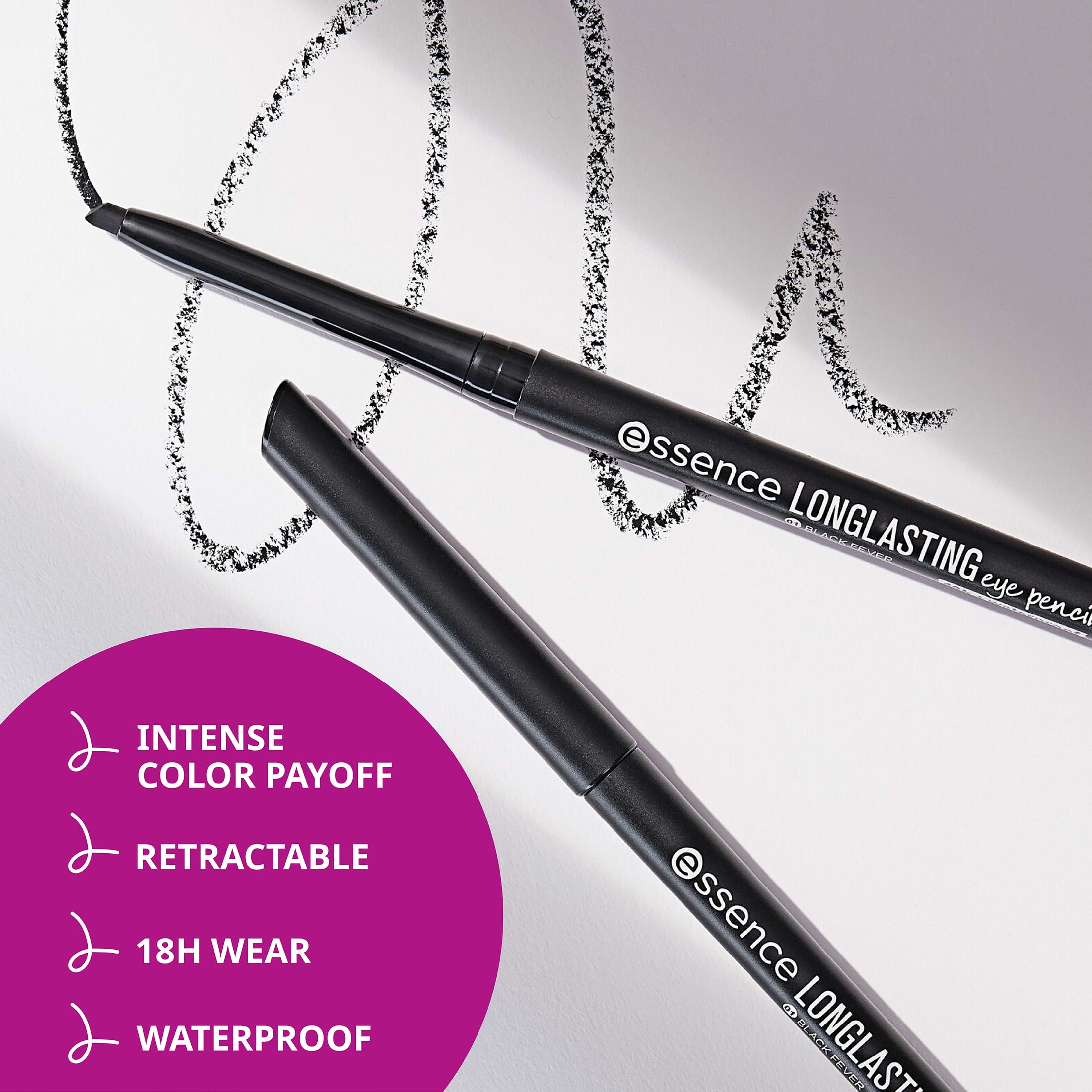 essence Long-Lasting Eye Pencil, 01 Black Fever