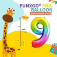 thumbnail image 2 of Globos de 9.° cumpleaños de colores - Globo grande número 9 Número 9 - Globos de decoración de feliz cumpleaños Fiesta de cumpleaños Años volando con globo de helio 9, 2 of 4