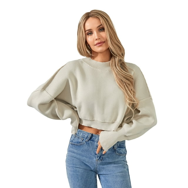 SUNSIOM Pull-Over Femme Couleur Unie/rayé Col Rond Manches Longues Ample Printemps Automne Décontracté Mode Urbaine
