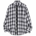 thumbnail image 3 of Coorders Men's Oversized Plaid Flannel Shirt,Mens Long Sleeves Button Down Tee ,Big and Tall Black,Size M, 3 of 6