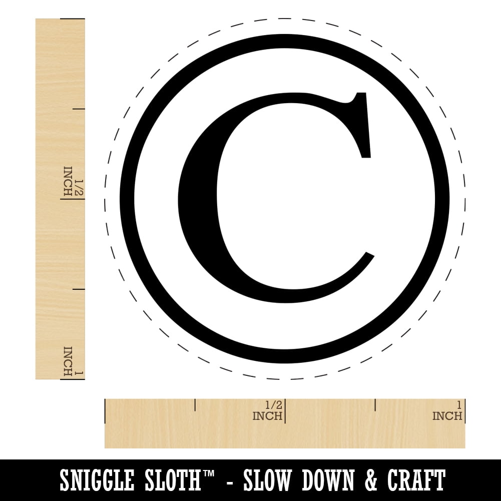 Copyright Symbol Self-Inking Rubber Stamp Ink Stamper - Pink Ink - Medium 1 Inch