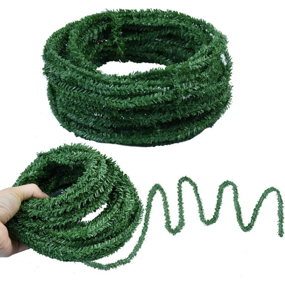 6Rolls 18Ft Christmas Miniature Artificial Pine Garlands 0.38in Thin Wired Mini Greenery Pine Roping Garland Easy Shaped for Christmas Party Decoration Dollhouse Crafts Holiday Indoor 108Ft in Total