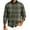 Dark Green, variant on Men's Plaid Print Round Neck Long Sleeve Ribbed Knit Pullover, Sweater for Fall Winter, Casual Style and Holiday Season,Black,L